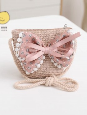 Crochet Mini Bag W/ Flower Ribbon